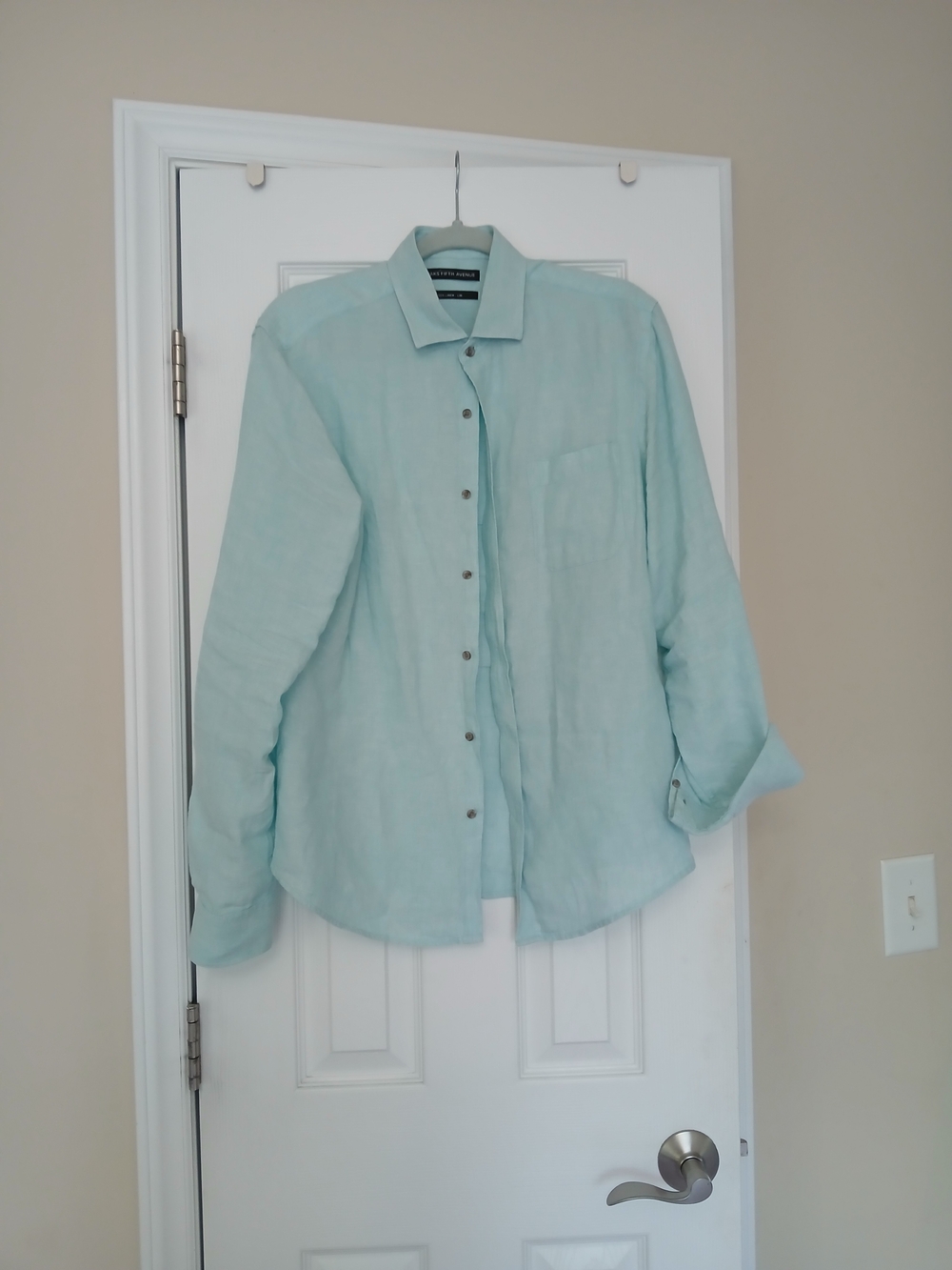Saks Fifth Avenue Pale Aqua Long-Sleeve Button-Down Shirt